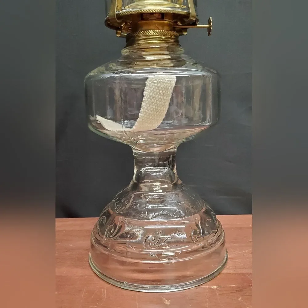 Vintage Lamplight Farms Clear Glass Hurricane Oil Lamp New Wick